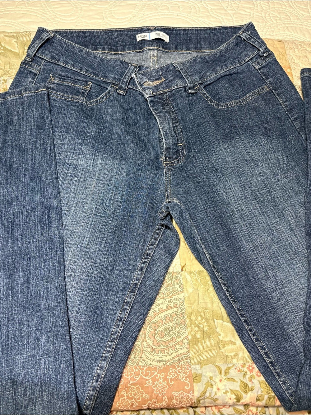 Lee Riders Mid Rise Boot Cut Jeans in Denim Blue